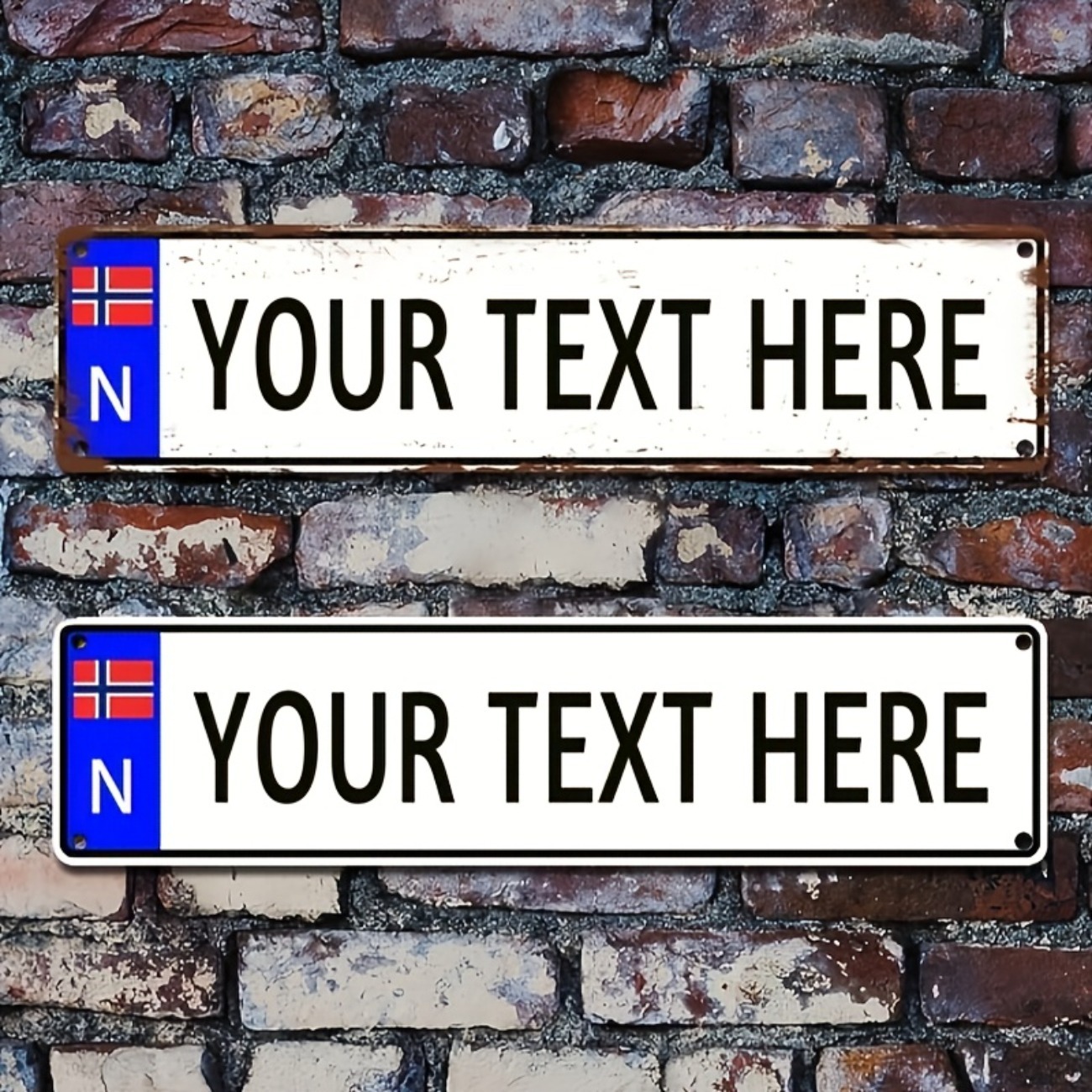 Home Bar Accessories - Personalized Custom Norwegian Vintage Metal Sign