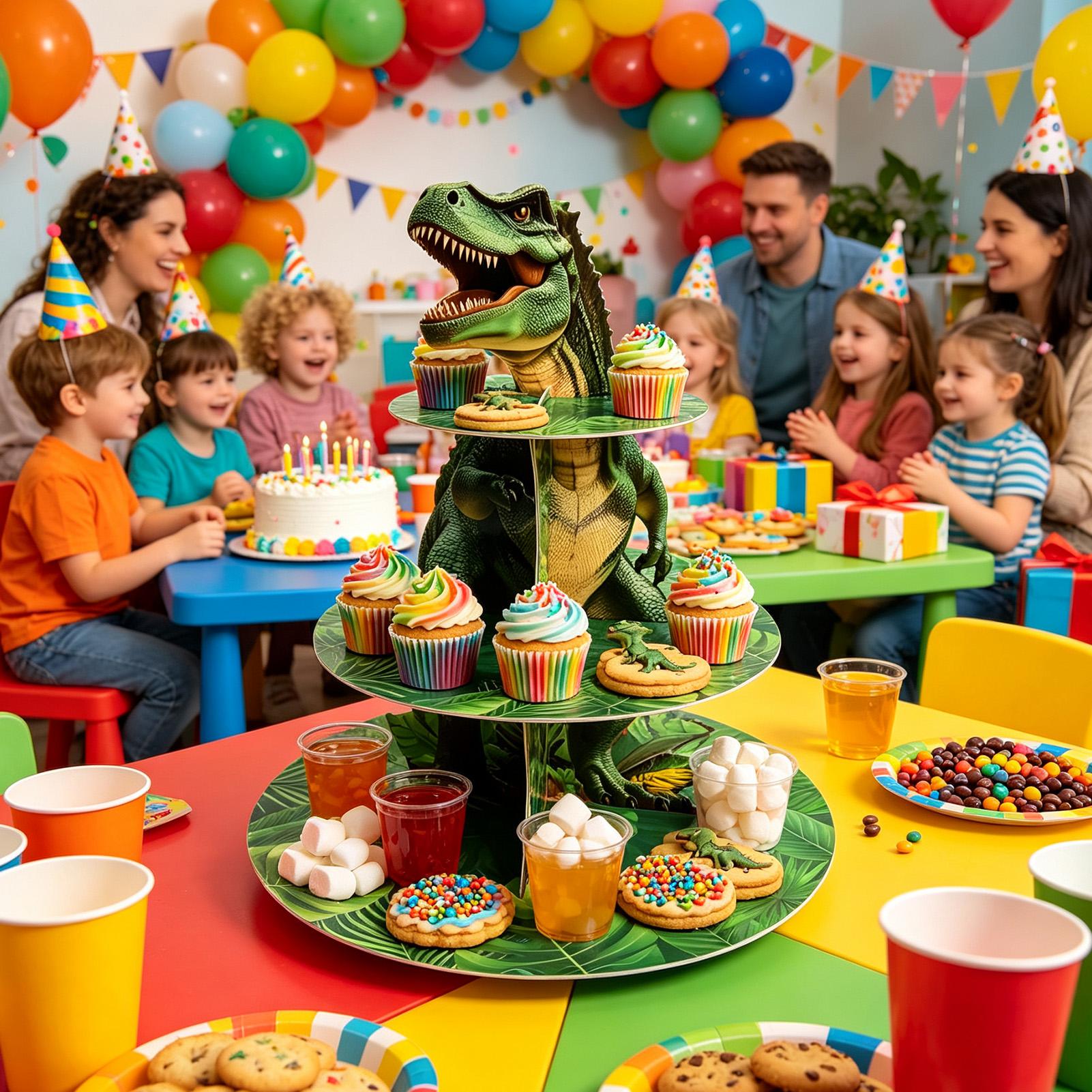 Cupcake Stand 3 Tiers Dinosaur - огляд і ціна Home Bar Shelf