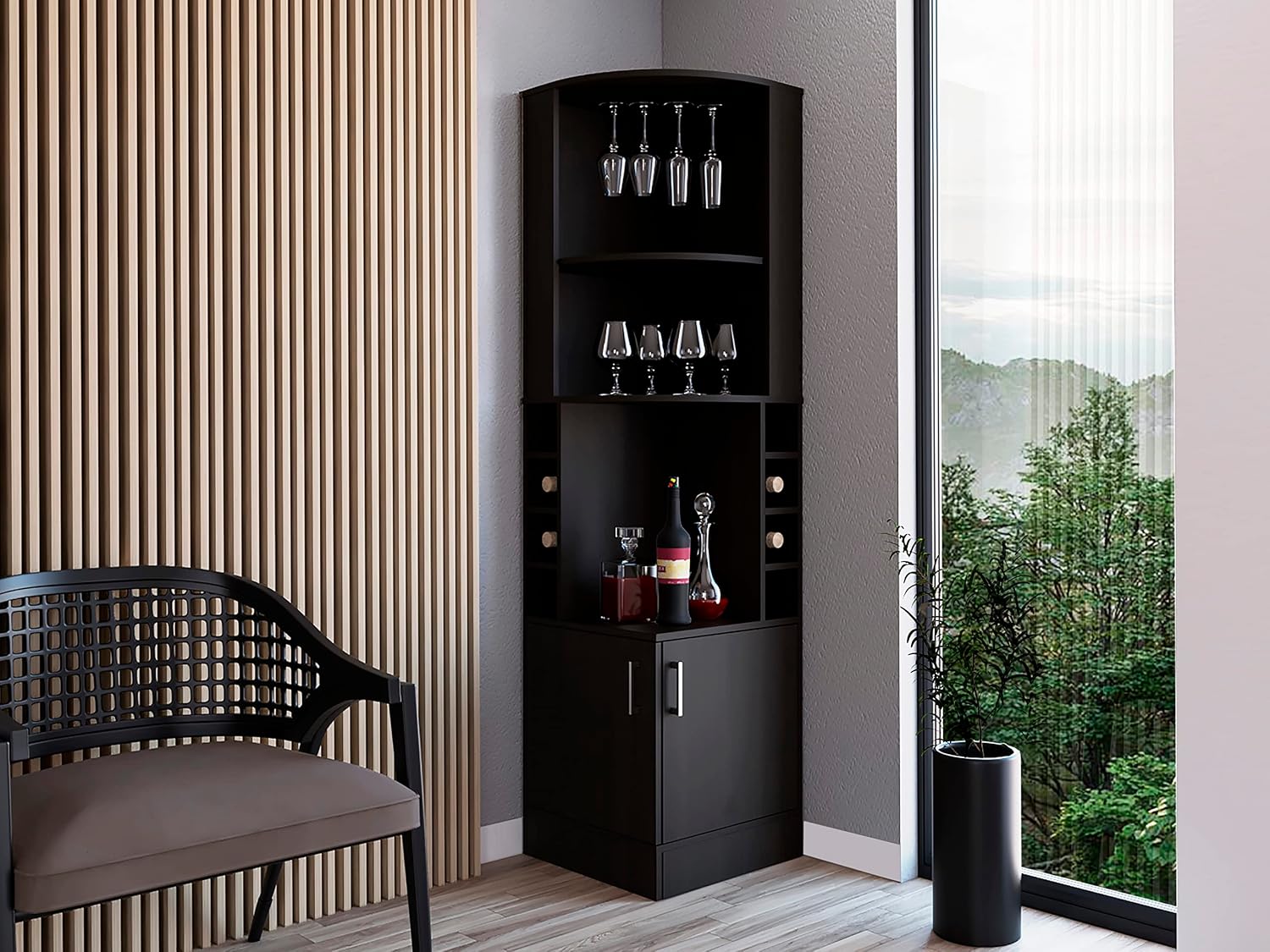 Corner Bar Cabinet with 2 Shel - огляд і ціна Home Bar Shelves