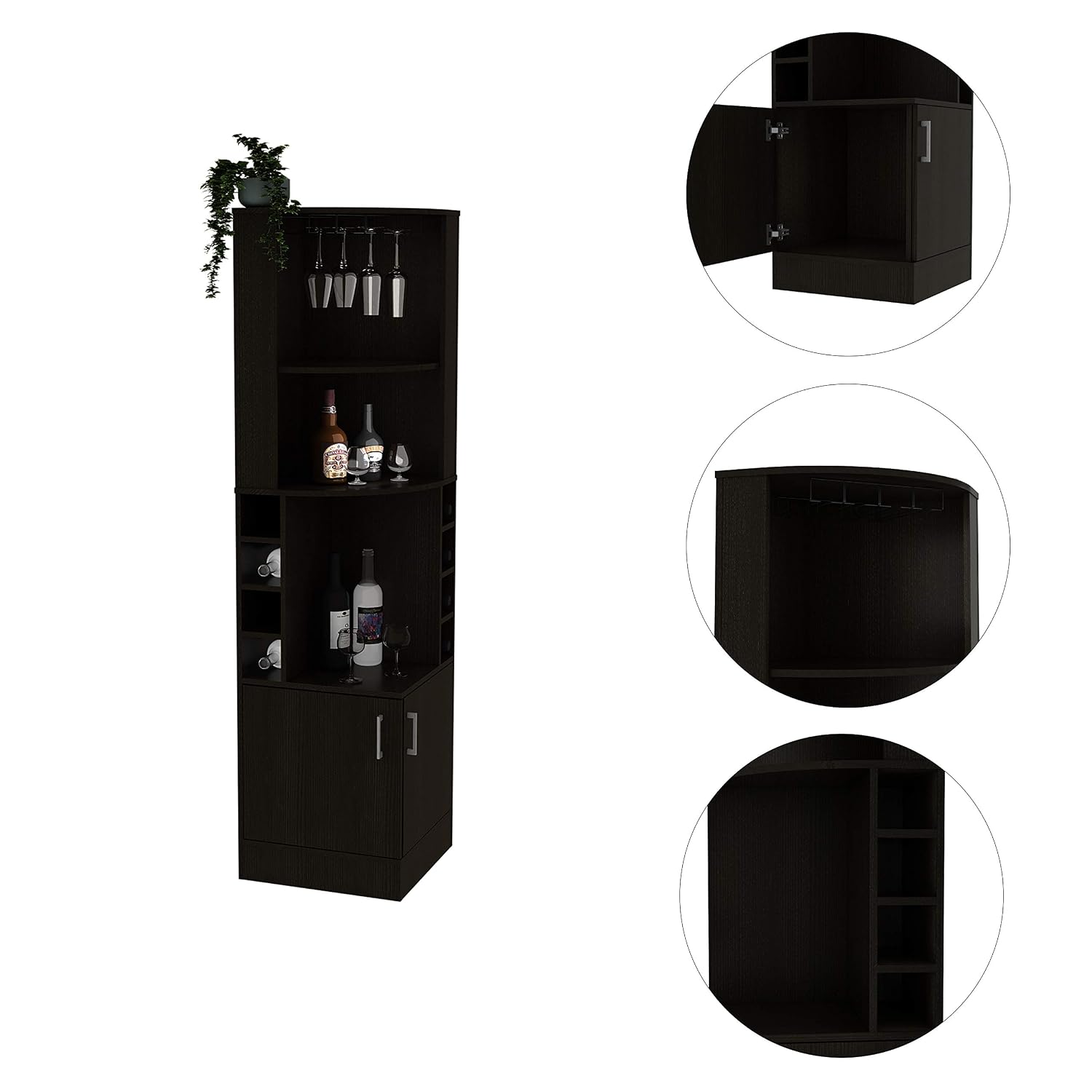 Corner Bar Cabinet with 2 Shel - огляд і ціна Home Bar Shelves