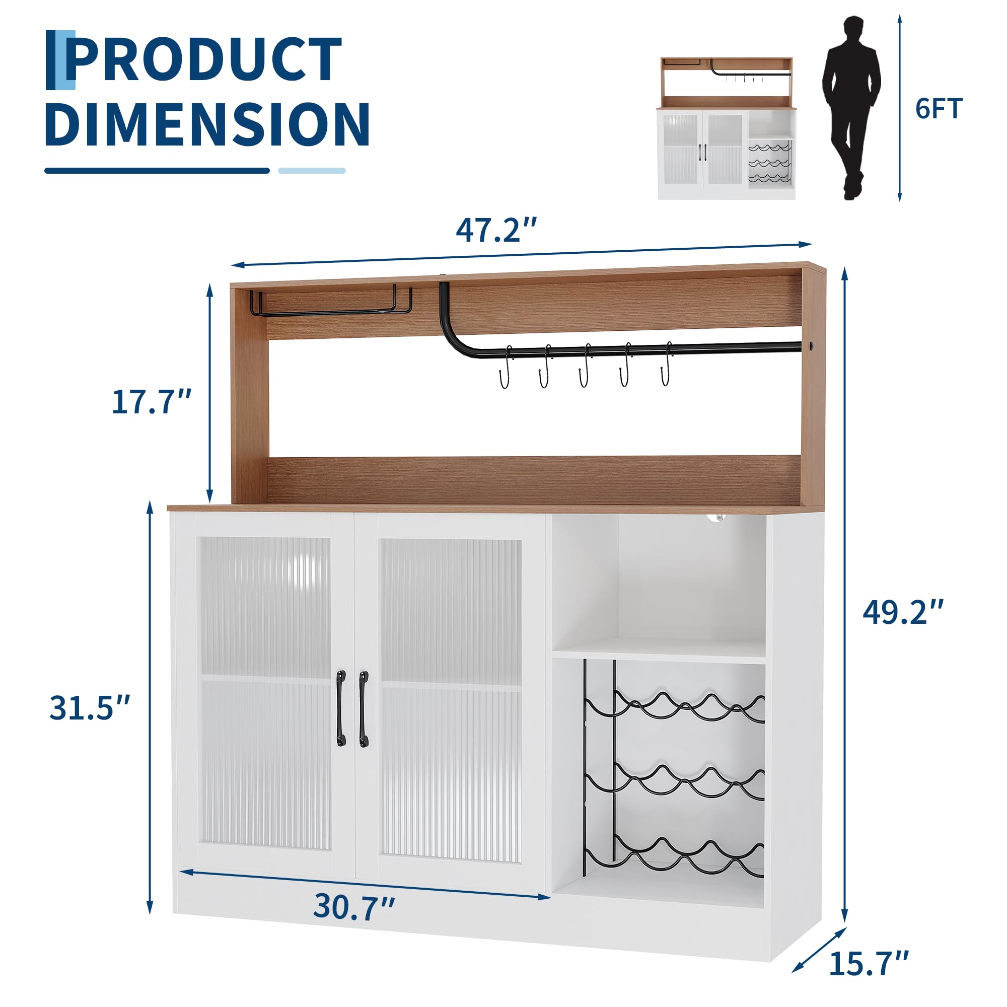 Wine Bar Cabinet With LED Ligh - огляд і ціна Home Bar Shelves