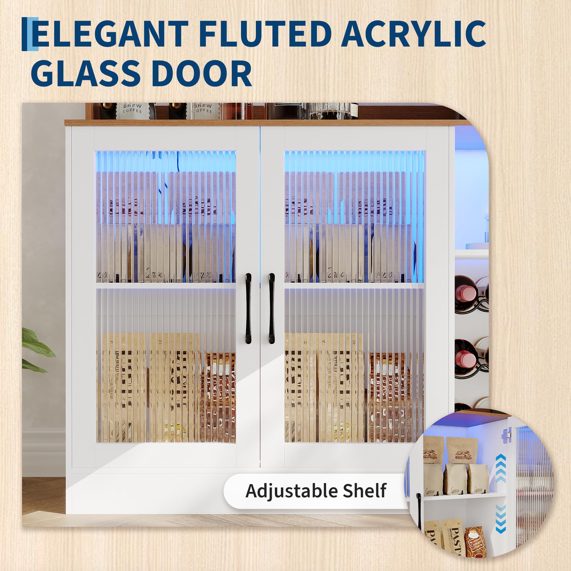 Wine Bar Cabinet With LED Ligh - огляд і ціна Home Bar Shelves