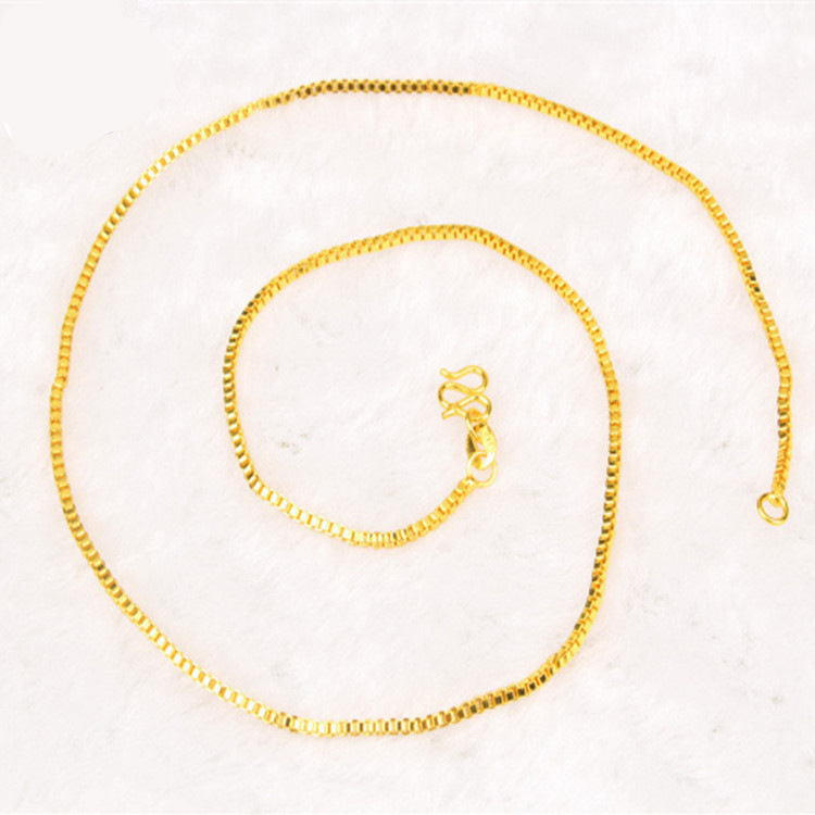 AU999 Box Chain Necklace Women - огляд і ціна Bar Cart Gold