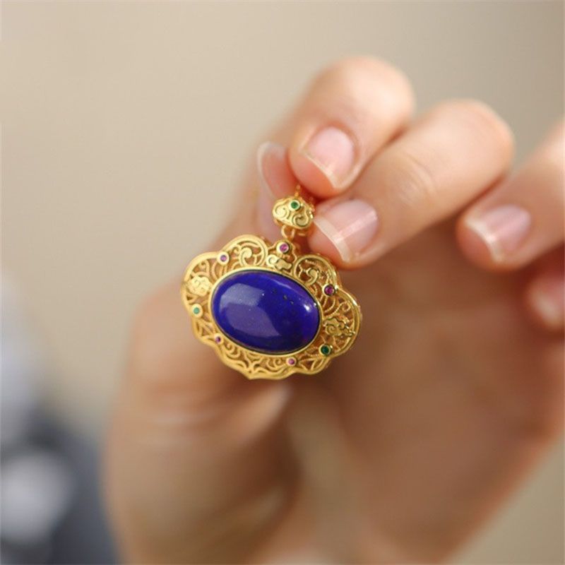 Classical lapis lazuli necklac - огляд і ціна Bar Cart Gold