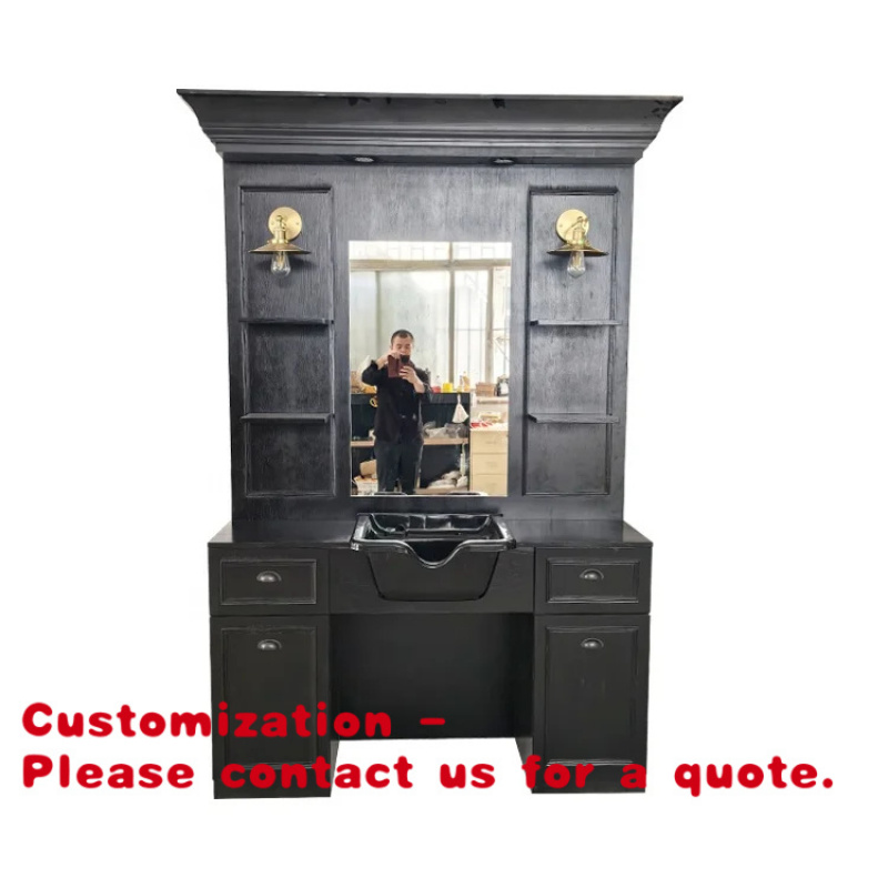 custom.Modern Black Wood Barbe - огляд і ціна Home Barbershop