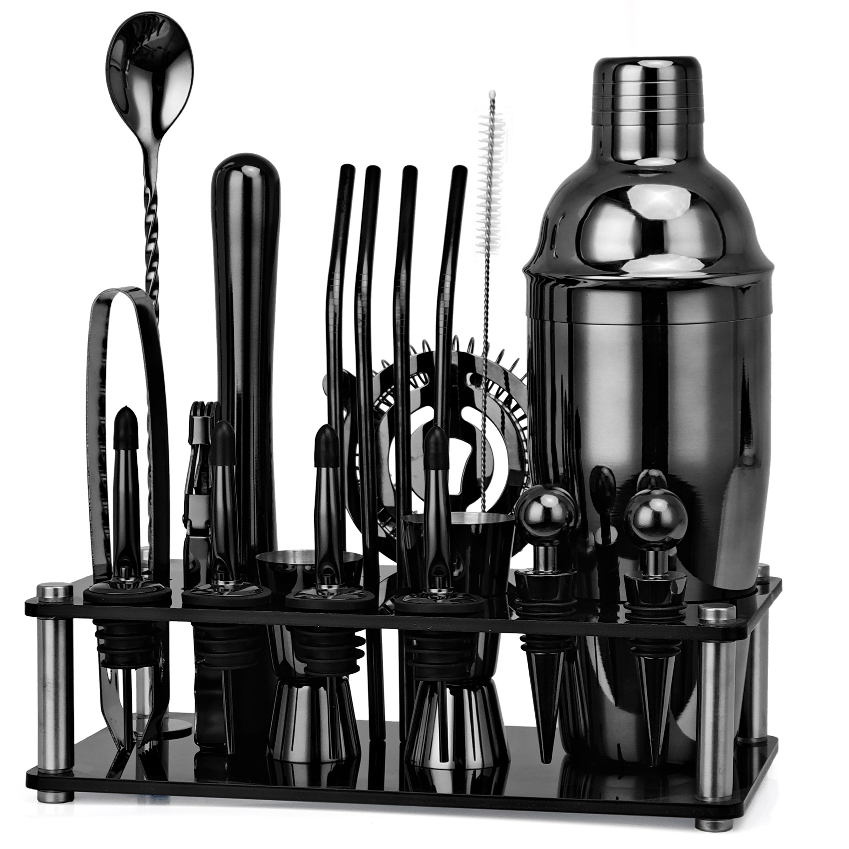20pcs Black/Rose Gold/Silver 8 - огляд і ціна Boston Shaker Set