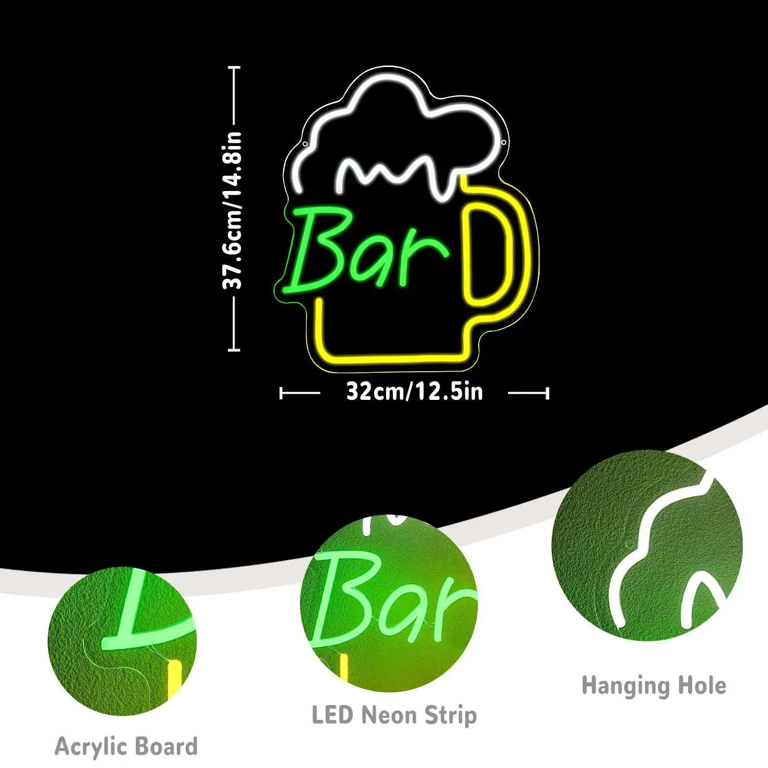 Beer Bar Neon Sign USB Dimmabl - огляд і ціна Home Bar And Kitchen