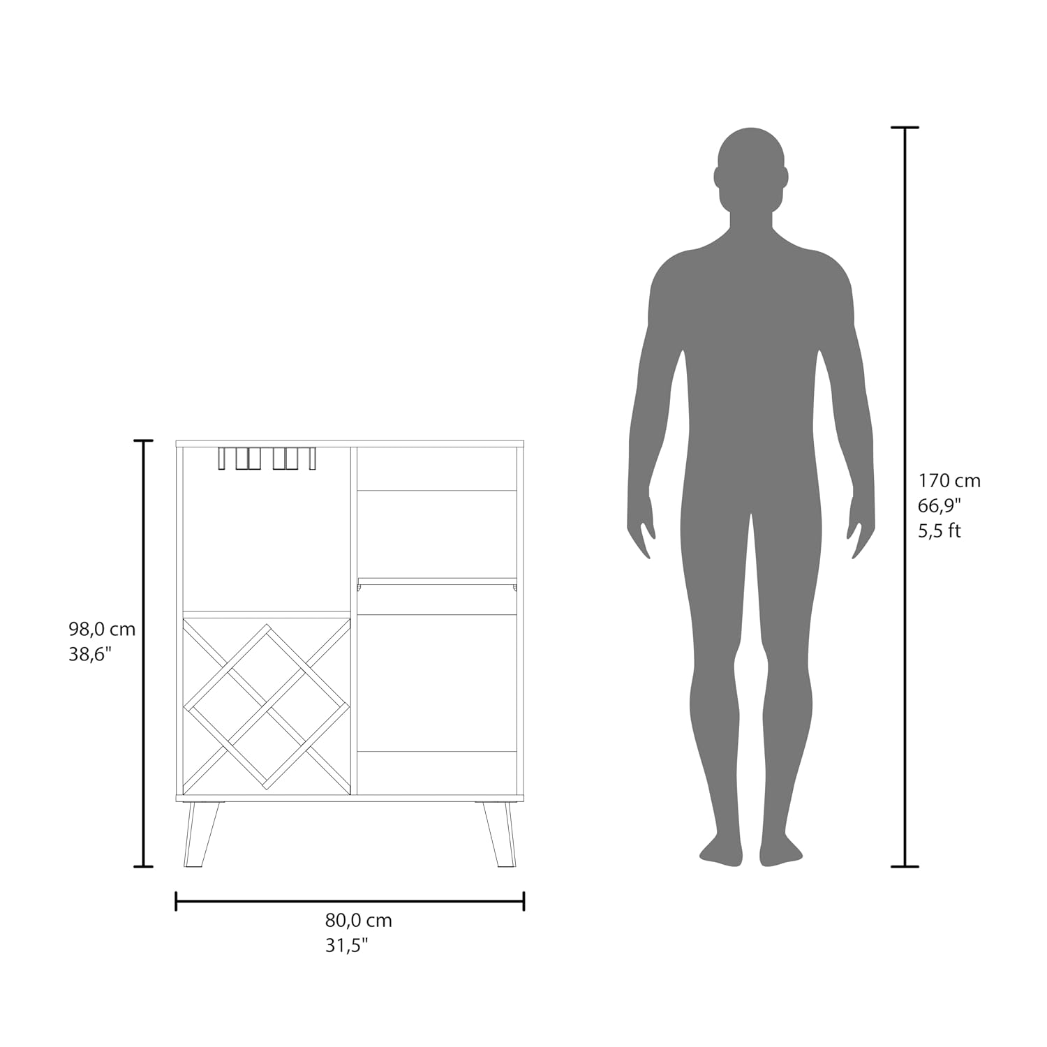 Oak Blue Bar Cabinet 4 Shelves - огляд і ціна Home Bar Shelves
